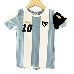 Messi Soccer Jersey Shirt Boys Rugby Stripes World Cup Athletic Football